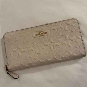 Coach Beige Embossed Wallet